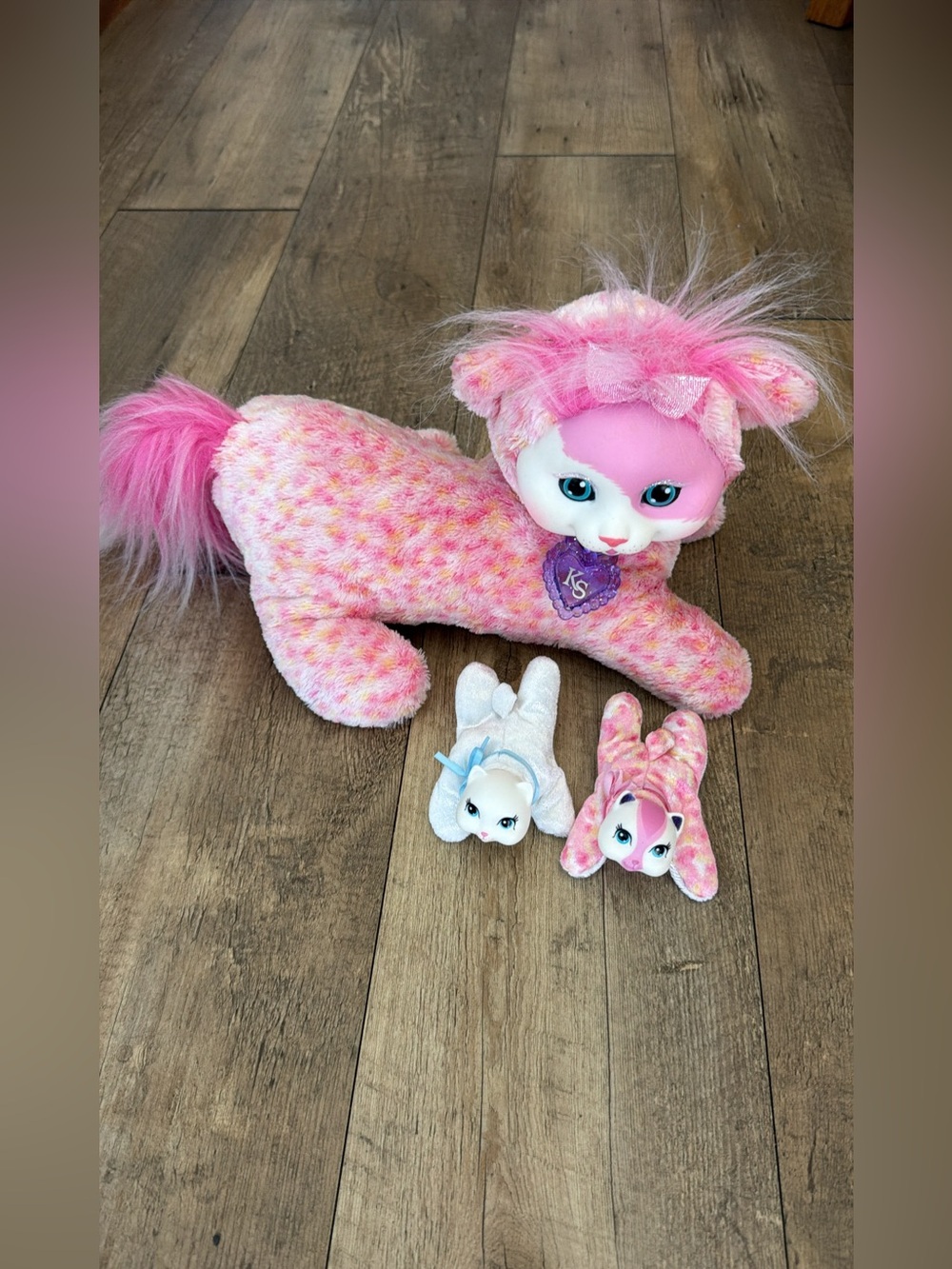 Kitty Surprise Pink Plush Kitty with Two Plush Kittens